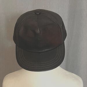 Men's Vintage RARE Kangol 100% Leather Brown Hat Cap Baseball Style Strapback